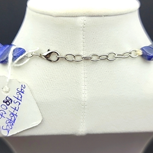 Sodalite Flat Slab 590 Cts Natural Gemstone Single Strand Beaded Necklace - Picture 8 of 11